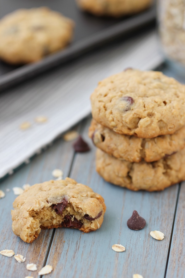 Peanut Butter and Oatmeal Chocolate Chip Cookies-17