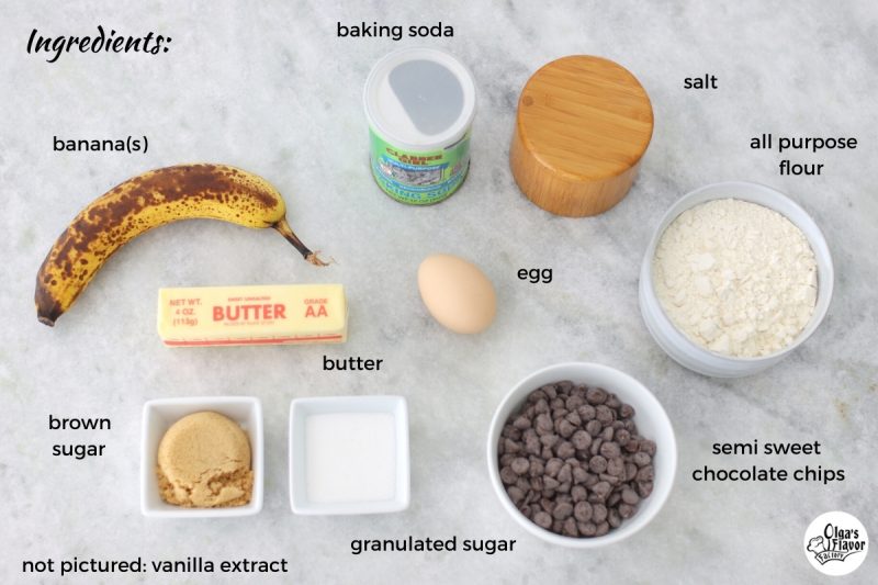 Ingredients For Banana Chocolate Chip Cookies