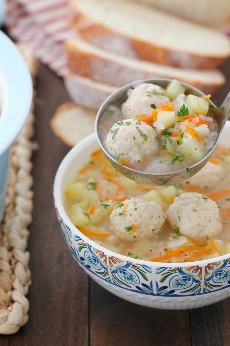 Russian Chicken Meatball Soup