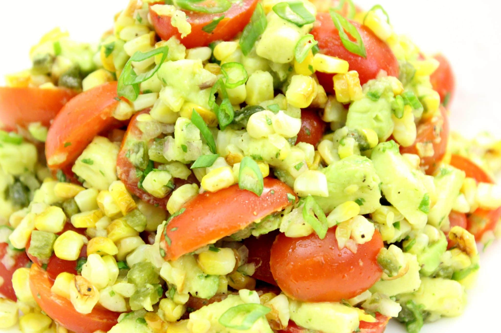 Tomato, Roasted Corn and Avocado Salad Olga's Flavor Factory
