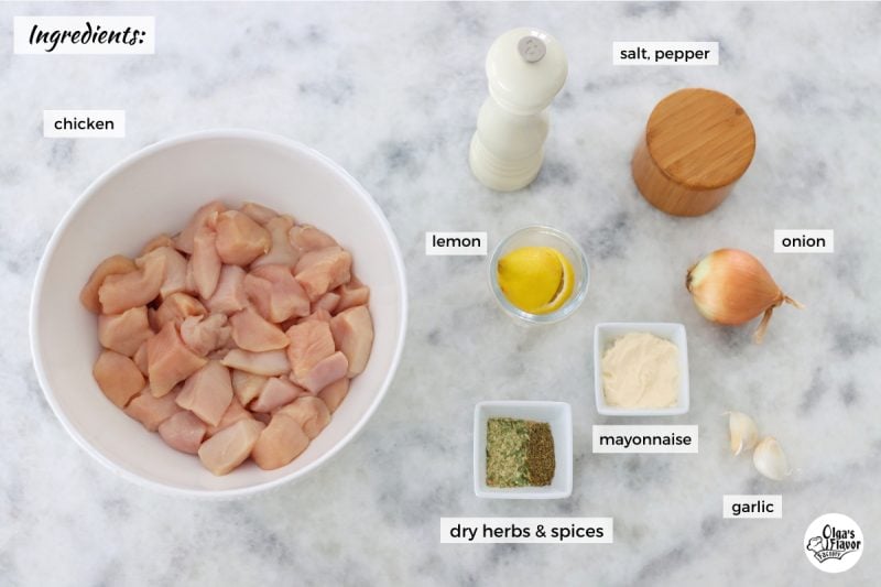 Ingredients for Grilled Chicken Kabobs