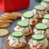 Creamy Chicken Salad Bites on Crackers