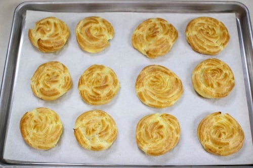 Cream Puff Rosette Pastries baked
