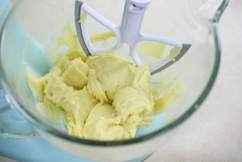 Pate a choux dough in process