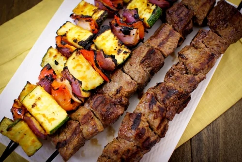 Grilled Beef and Veggie Kebabs