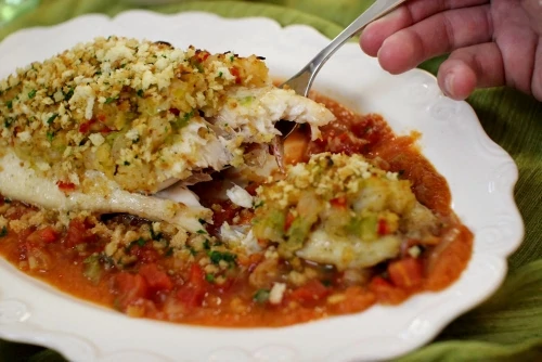 Snapper With Shrimp Stuffing and Veracruz Sauce