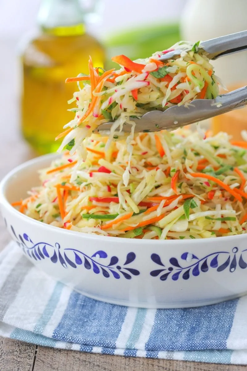 Healthy Cabbage Salad - so colorful and nutritious with so many varieties of vegetables. 