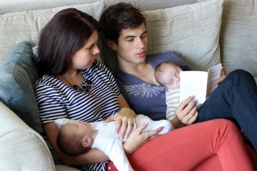 My brother and his fiance watching the boys, while we were getting ready for company.
