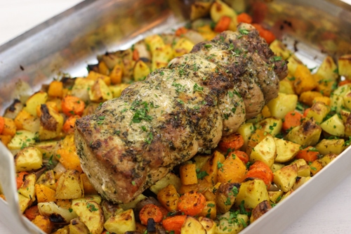 Roasted Pork Loin With Potatoes and Butternut Squash-1-43