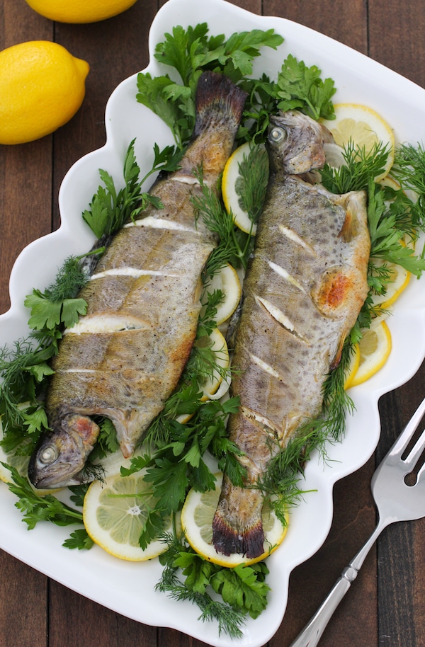 Roasted Whole Trout With Lemon And Herbs Olga S Flavor Factory