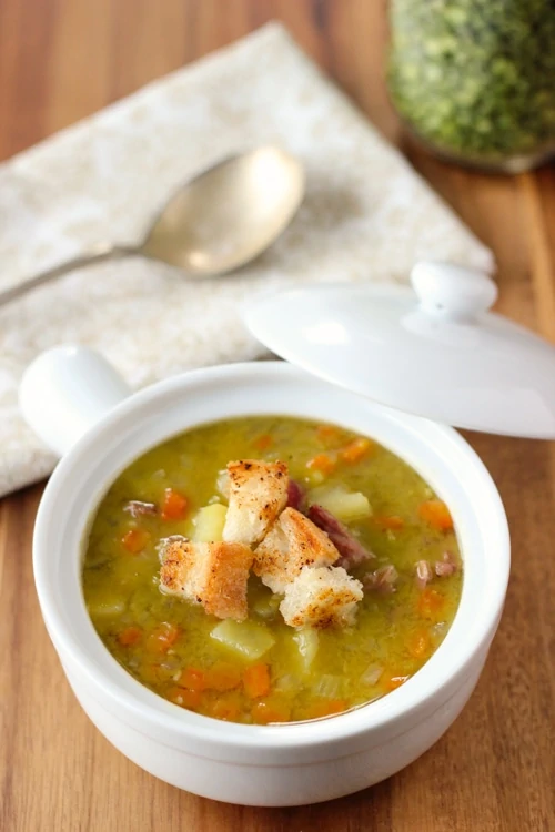 Dad's Split Pea Soup With Ham - Tastefully Grace