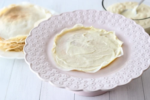 Crepe Cake With Pastry Cream and Raspberries-1-10