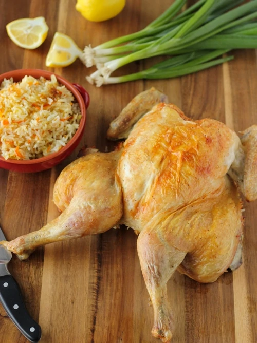 Butterflied Roast Chicken With Rice Stuffing-1-8