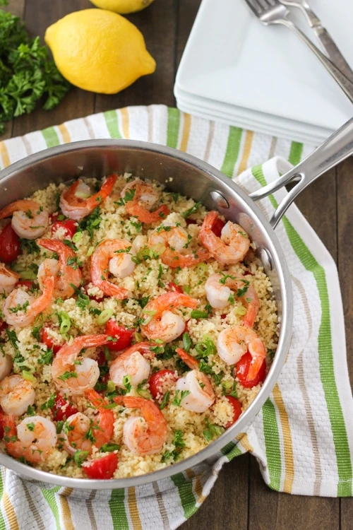 Seared Shrimp and Summer Couscous -1-13