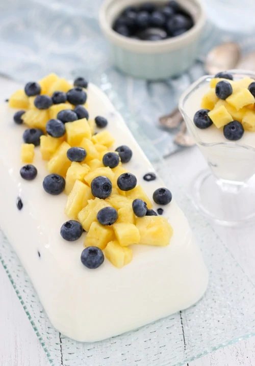 Blueberry and Pineapple Panna Cotta