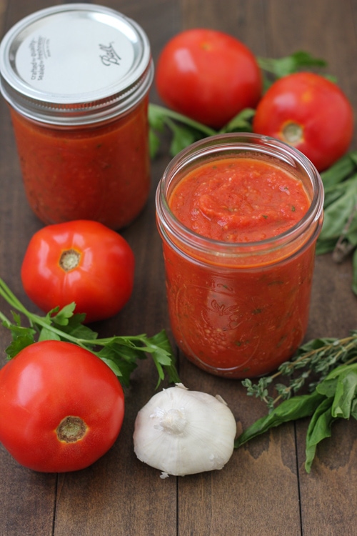 Roasted Tomato Sauce in jars