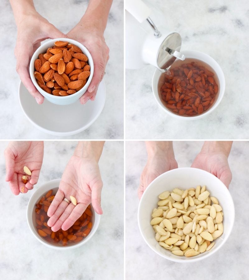 DIY blanched almonds tutorial
removing skins from almonds