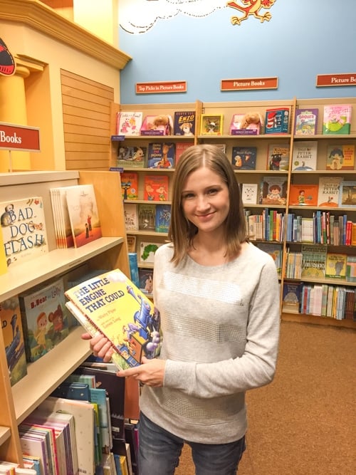 Out and about:). I love looking for new books for our son.