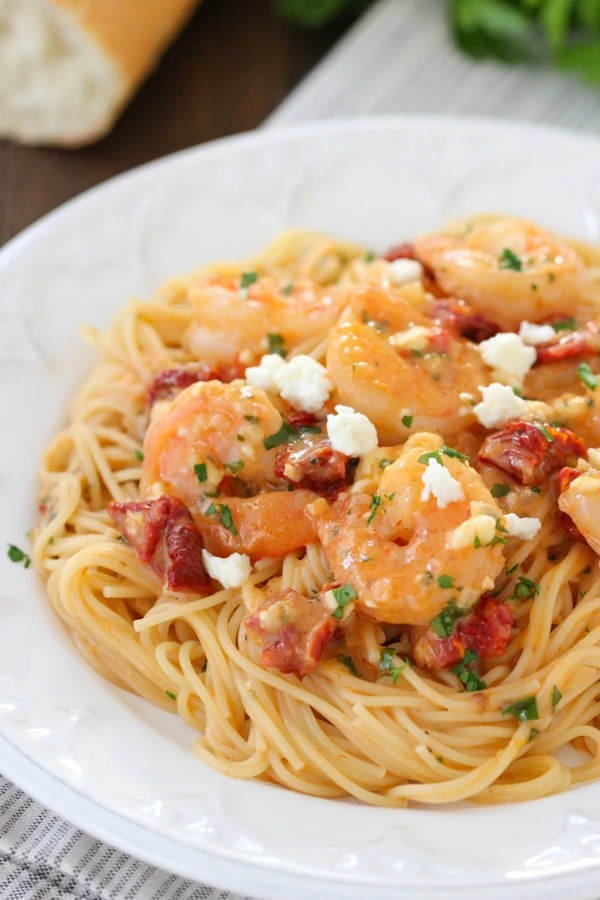 Saucy Shrimp With Sun Dried Tomatoes and Feta-1-23