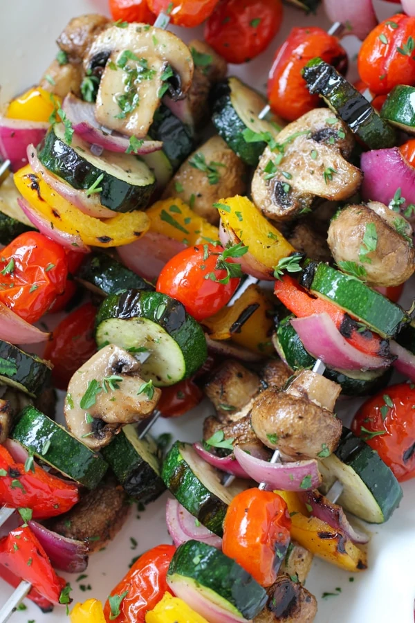 Grilled Vegetable and Mushroom Kebabs