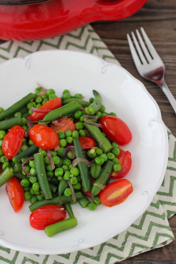 Sautéed Green Beans, Baby Peas and Cherry Tomatoes Olga's Flavor Factory