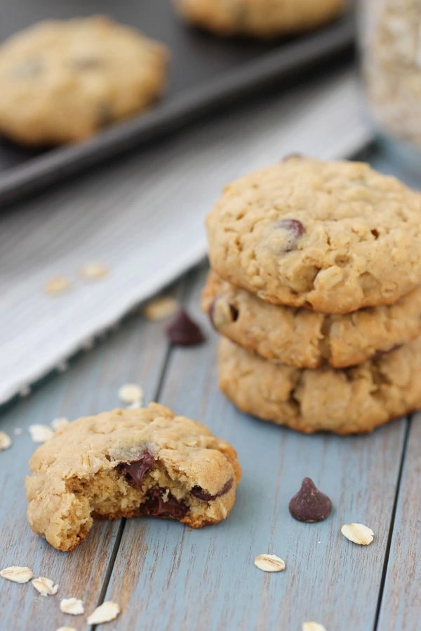 Peanut Butter and Oatmeal Chocolate Chip Cookies-17