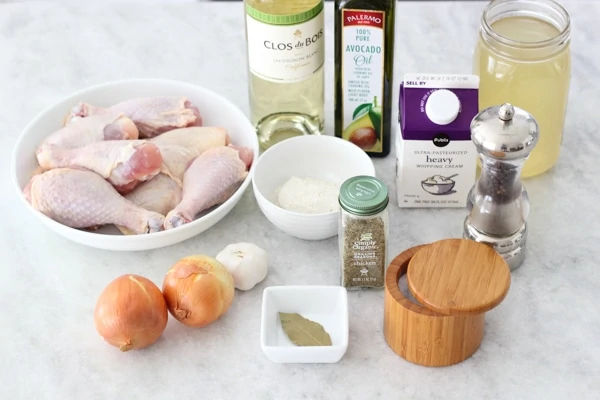 Braised Chicken With Creamy White Wine Sauce-1-16
