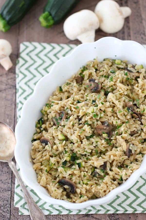 Zucchini and Mushroom Orzo-8