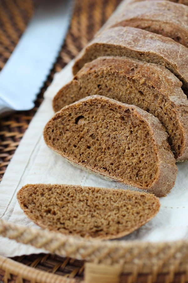 Sliced pumpernickel black bread