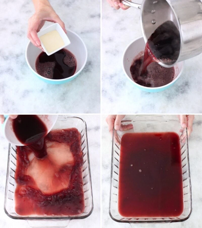 Layered Rainbow Jello tutorial - making the juice layers