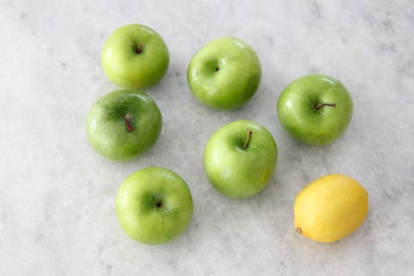 Granny Smith apples and lemon for Apple Filling