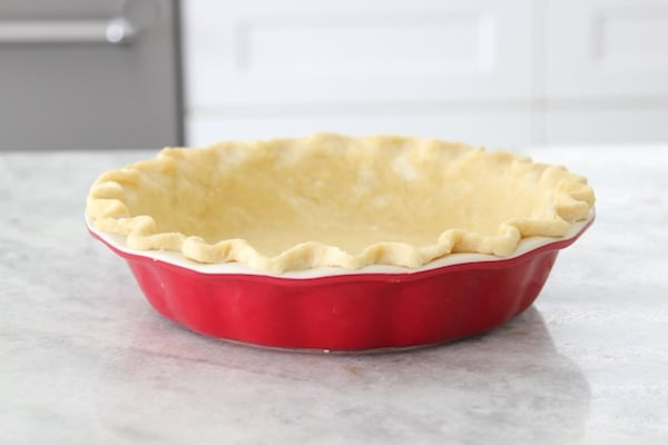 Pie crust in a deep dish pie plate