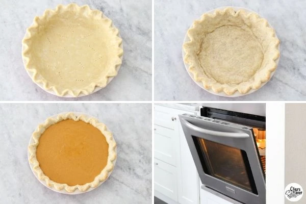 baking a pumpkin pie, blind baking the crust, how to prevent cracks in pumpkin pie