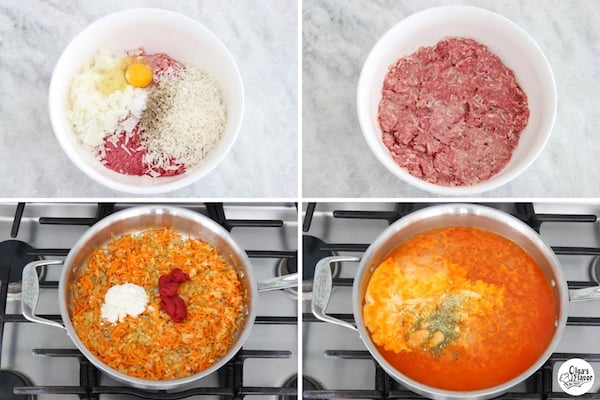 How to prepare porcupine meatballs with sauce tutorial; pork and beef meatballs with rice