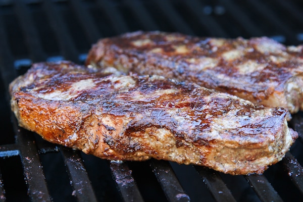 Grilled juicy steak with grill marks