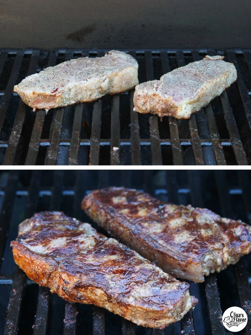 Steaks on the grill