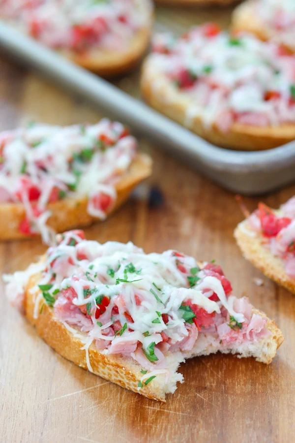 Ham and Cheese Bruschetta