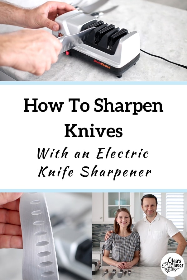 How To Sharpen Knives With an Electric Knife Sharpener - Olga's