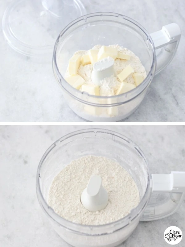 How to make the crust and topping for the Ricotta Crumb Bars in the food processor.