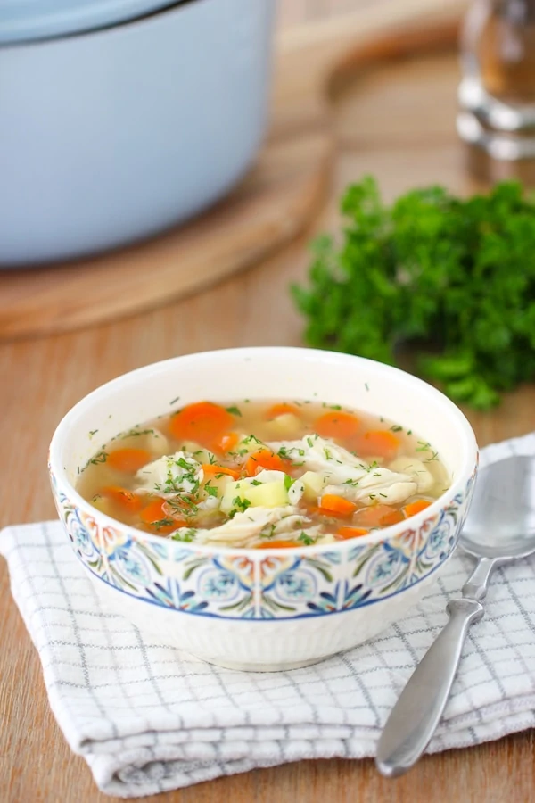 A bowl of Russian fisherman soup Ukha