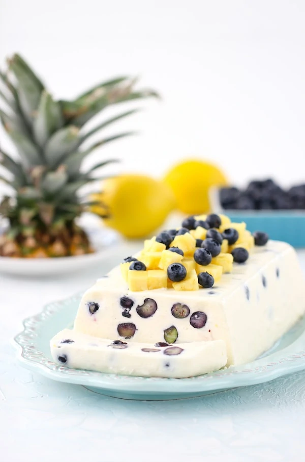 Blueberry, Pineapple and Lemon Panna Cotta