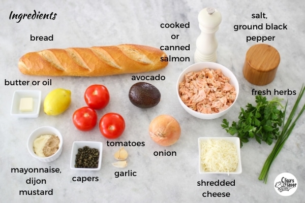 Ingredients for Salmon Melts