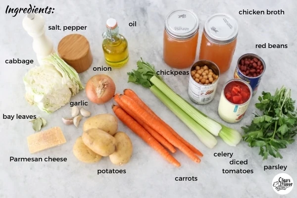 Ingredients for Minestrone Soup