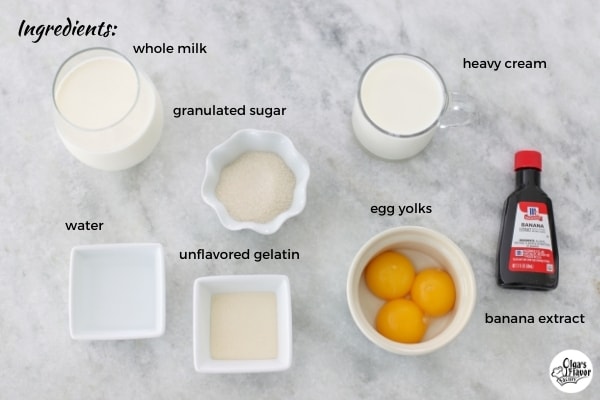 Ingredients for Bavarian Cream
