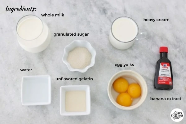 Ingredients for Bavarian Cream
