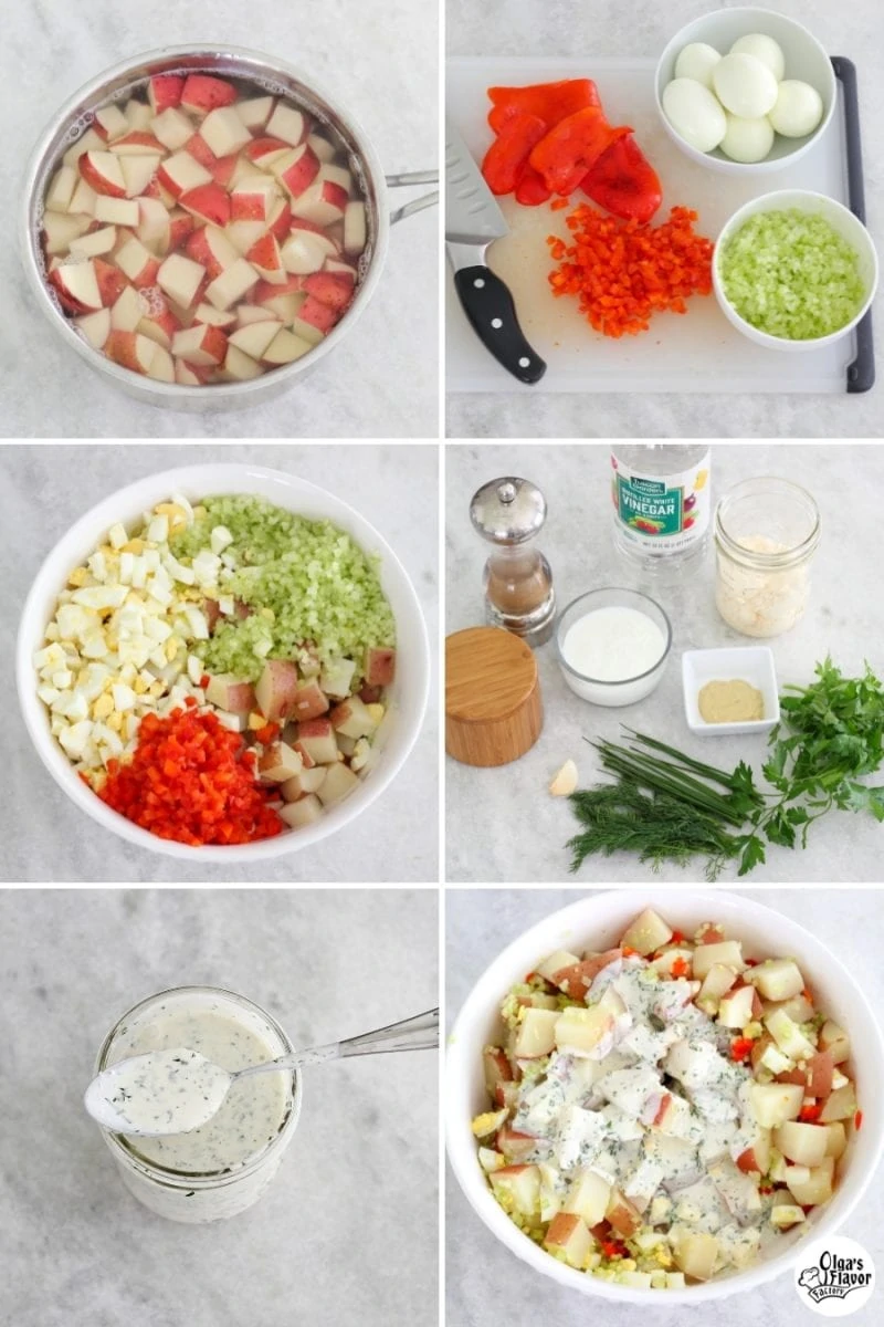 Tutorial of how to make Potato Salad with homemade Ranch dressing. 