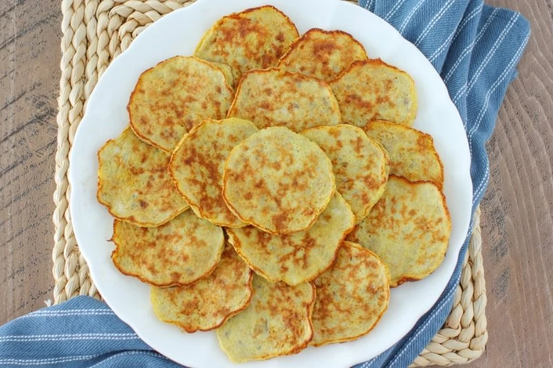 A plate of banana egg pancakes