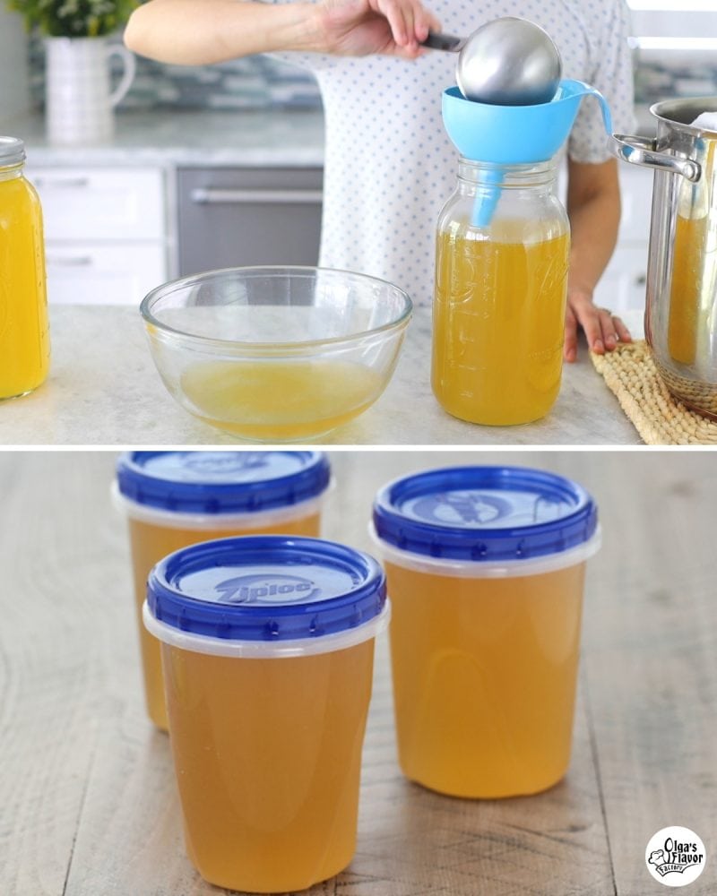 How to store and freeze chicken broth