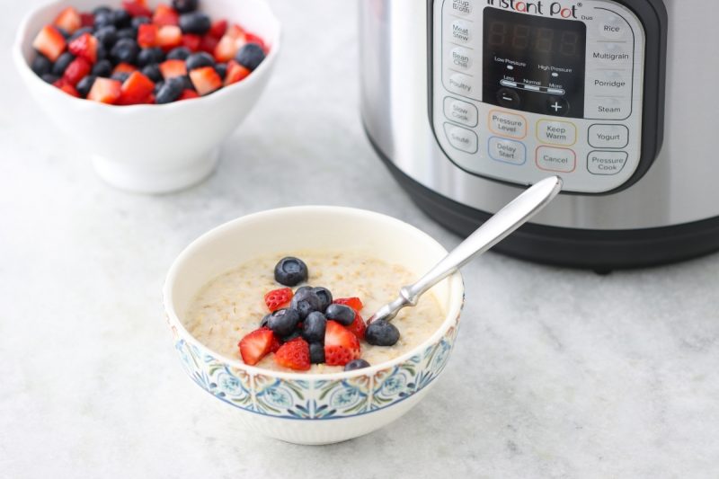 Bowl of oatmeal with berries