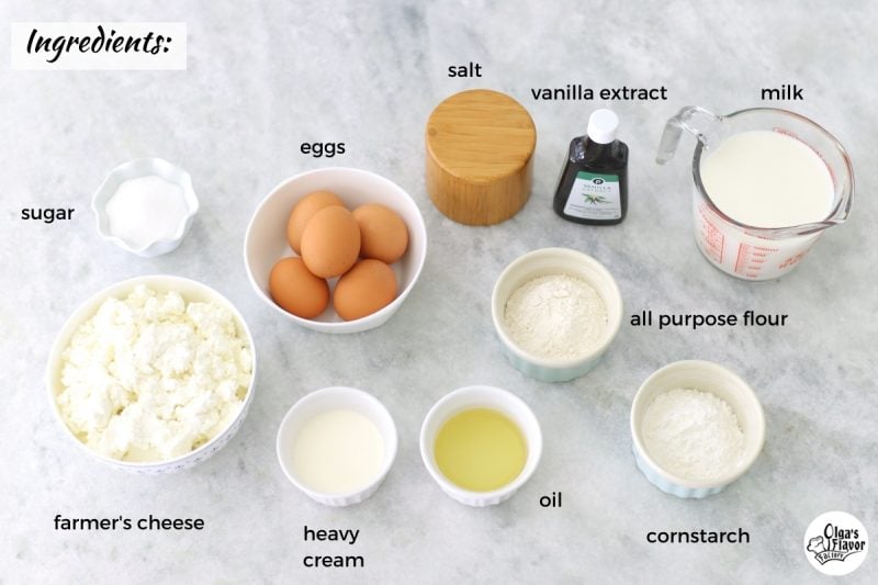 Ingredients For Cheese Blintzes